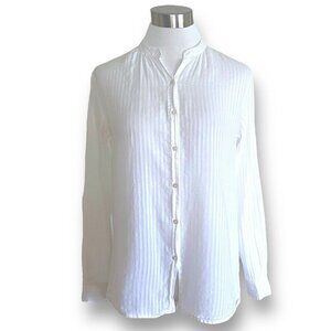 Maison Scotch Mailbu Womens Top Sz Petite White Cotton Boho Coastal Blouse Shirt